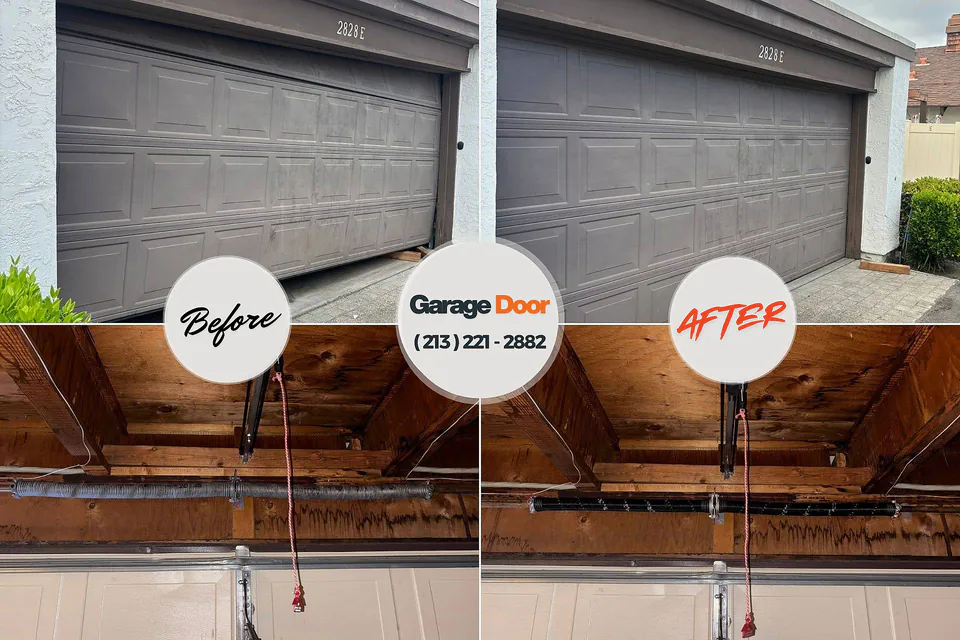 Before and after: garage door repair Boaz, AL